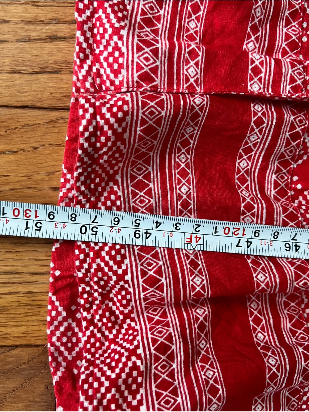 Talisman Red Geometric Off Shoulder Ruffle Boho Maxi Dress Size Small - Picture 10 of 14